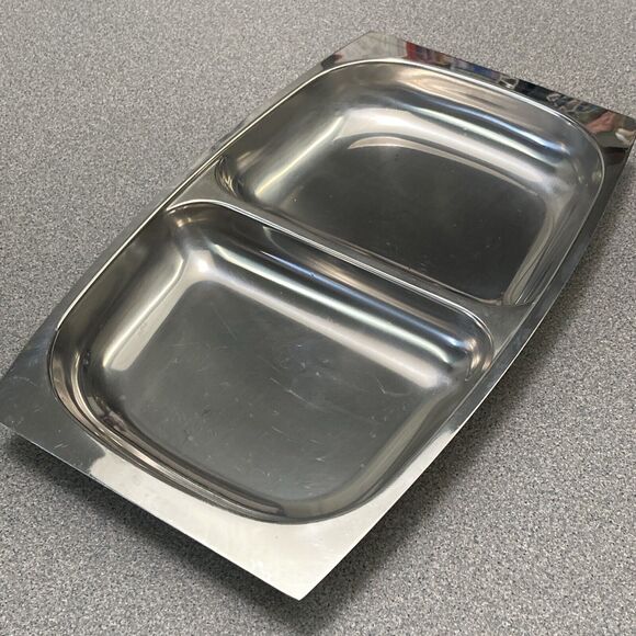 Vintage MCM 1Stainless Steel Serving Dish - Picture 10 of 13